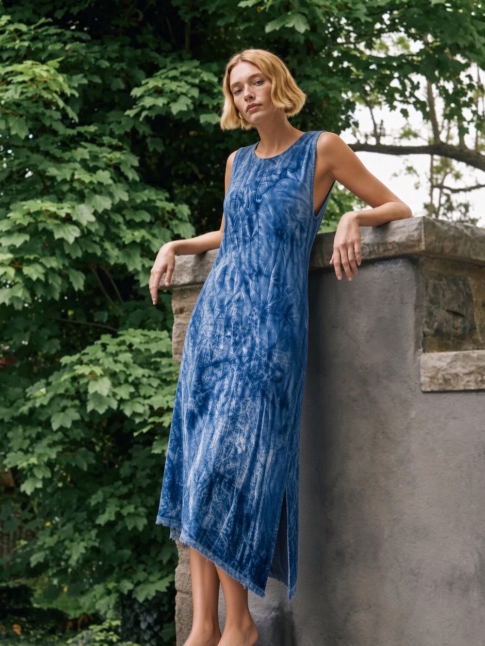 Raquel Allegra $595 Runway & Vogue *BLUE WAVE* SILK VELVET Column Dress 0 XS 2-6